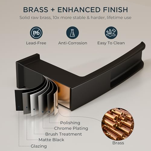 FORIOUS Roman Bathtub Faucet 3 Hole Deck Mount with 2 Handle Black and Gold | Tub Faucet for 3-Hole Set, 6-12" Centered Distance, Widespread Garden Bath Tub, Waterfall Spout, High Flow, Brass - color: Black and Gold