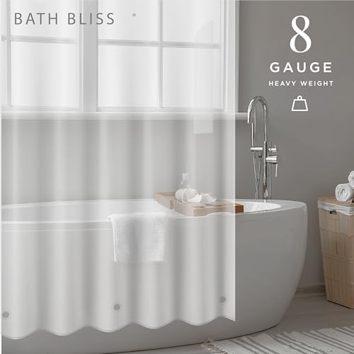 Bath Bliss 2 Pack PEVA Hotel Grade Shower Curtain Liner | 8G | 70"x 72" | Stainless Steel Grommets |Weighted Magnetic Hem |Super Clear - color: Super Clear