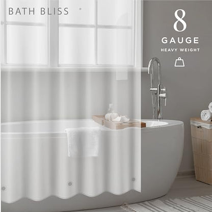 Bath Bliss 2 Pack PEVA Hotel Grade Shower Curtain Liner | 8G | 70"x 72" | Stainless Steel Grommets |Weighted Magnetic Hem |Super Clear - color: Super Clear