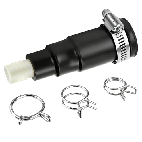 Dishwasher Drain Hose Adapter Compatible with Insinkerator Disposals,1 Set | Universal Tapered Design, Fits Multiple Hose Sizes, Durable Rubber Connector, Includes Clamps, Disposal Ready