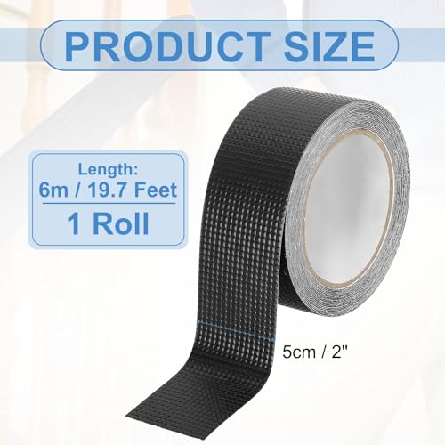 PATIKIL 2 Inch x 20 Feet Non-Slip Grip Tape, Waterproof Non-Abrasive Traction Tape Self-Adhesive Cushion Pad Strips for Handrails Game Controllers Ovens- 1 Roll (Black) - color: Black, size: 2 Inch x 20 Feet