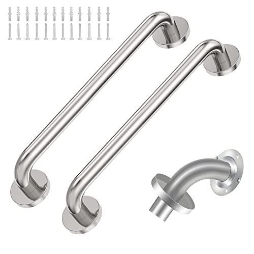 16 Inch Shower Grab Bar 2 Pack Polished Chrome SUS 304 Safety Grab Bars with Concealed Screws, 500lbs Support Assist Bath Handle Balance Bar for Handicap Elderly Pregnant Women for Gifts - color: Chrome Polished, size: 16 Inch (Pack of 2)