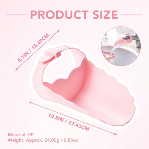 Faucet Extender for Kitchen Sink and Bathtub, Universal PP Kids Hand Wash Faucet Extension Easy Install Toddler Bathroom Accessory (Pink) - color: Pink
