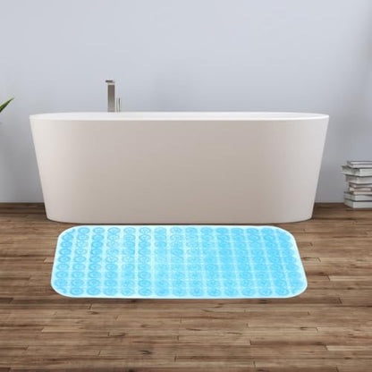 Balacoo PVC Bubbles Suction Bath Non-Slip Strong Cups with Mat Massage Blue for Safe Shower Tub Bathroom Bathing