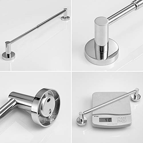 BESy Adjustable Towel Bar Towel Racks for Bathroom Rod Wall Mounted Chrome | Adjust 15" to 26" Rustproof, Stainless Steel Towel Holder, Wall Mounted for Bathroom Accessories, Heavy Duty, Space Saving - color: Polished Chrome