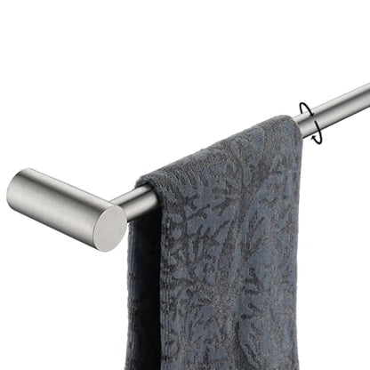 JQK Towel Bar Brushed, 18.5 Inch 304 Stainless Steel Thicken 0.8mm 2 Pieces Towel Rack Bathroom Wall Mount, Useable Length 16 Inch, TB610L16-BN - color: Brushed Steel, size: 16.5 Inch