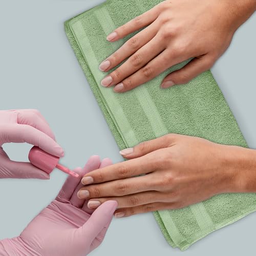 Avalon Towels Wash Cloths 12 Pack Sage Green 100% Cotton Washcloths 12x12 Face Towels, Wash Rags, Facial Towel, fingertip Towel for Bathroom, Sage Green Washcloth - color: Sage Green