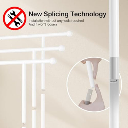3 Tier FreeStanding Towel Rack with Wheels and Storage Basket | 42.5" H White Metal Towel Drying Rack Outdoor, Pool Towel Stand Display for bathrooms, laundry rooms and pool areas