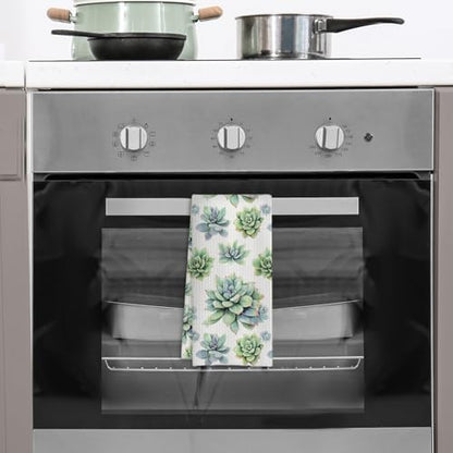 Sage Green Succulent Plant Hand Towels for Bathroom Kitchen, Green Botanical Kitchen Dish Towels, Plant Lovers Mom Lady Gardening Gifts for Women, 16x24 Inches - color: Floral-b