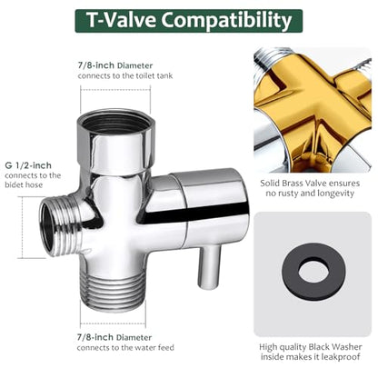 Bidet Sprayer for Toilet Handheld Bidet Sprayer Set Toilet Faucet Sprayer | Shower Shattaf Toilet Attachment Two Spray Mode with Hose Easy to Install for Feminine, Baby Cloth, Diaper, Pet or Car
