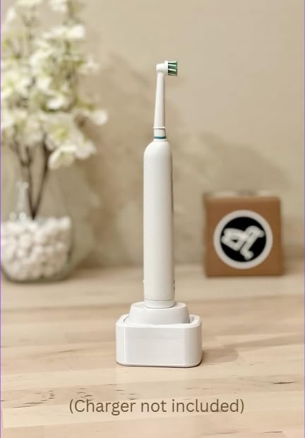 Burd - Electric Oral-B Tooth Brush Wall/Outlet Holder/Mount/Cord Organizer (Charger not Included), White