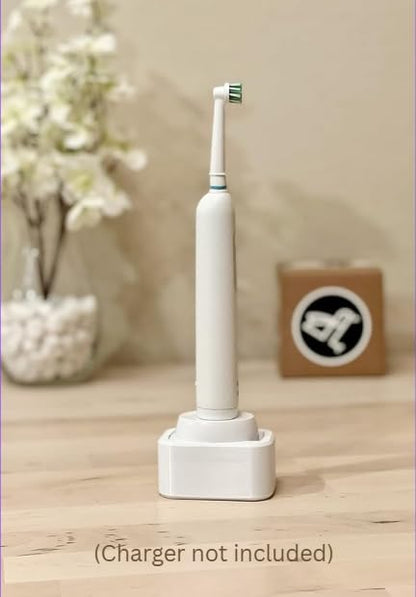 Burd - Electric Oral-B Tooth Brush Wall/Outlet Holder/Mount/Cord Organizer (Charger not Included), White
