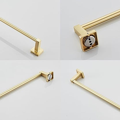 Wall Mounted Towel Rack for Bathroom, 12 Inch Brushed Light Gold Towel Bar with Stainless Rack and Hand Towel Holder, Bathroom Towel Racks and Shower Towel Rack (Gold, 14 Inch) - color: Brushed Light Gold, size: 12In