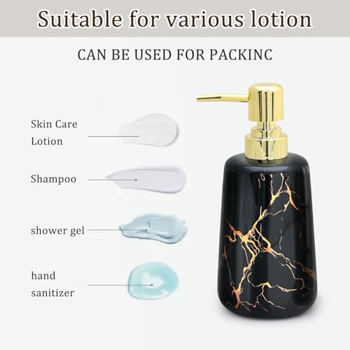 CERBIOR Bathroom Accessories Set,4 Pcs Ceramic Bathroom Accessory,Black | Includes Toothbrush Holder, Toothbrush Cup, Soap Dish for Decorative Countertop and Housewarming Gift - style: Black