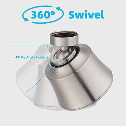 Kitchen Sink Faucet Head 4-Mode, 360° Swivel Faucet Aerator, Brushed Nickel | 55/64" Female Faucet Sprayer Head for Bathroom & Kitchen, Big Angle Rotating Metal Ball Joint, Extra 15/16" Metal Adapter - color: Brushed Nickel, style: 1 Swivel Joint