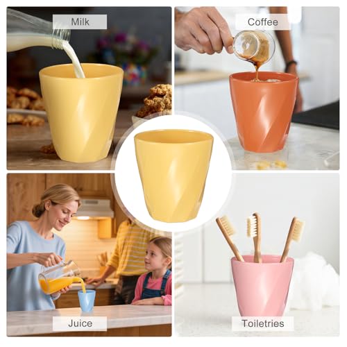 uxcell 4 Pcs Simple Toothbrush Cup, 13.5 OZ Reusable Bathroom Tumbler, 2.2 x 3.5 Unbreakable Plastic Cups for Storing Toothpaste Makeup Brush Holder Water Beverages Combs, Yellow - color: Yellow