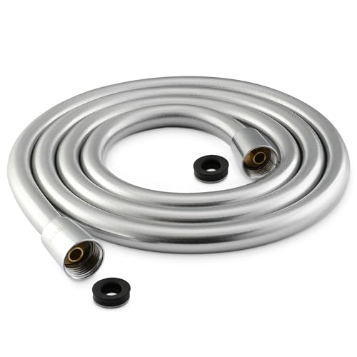 Extra Long Replacement Shower Hose Extension Handheld Shower Head Hose 79 Inches Flexible and Durable with Brass Insert and Nut - color: Silver, size: 79 Inches
