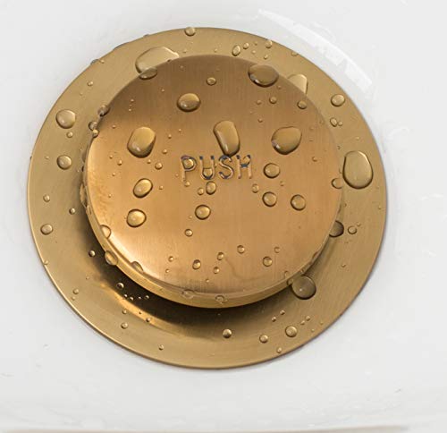 Tip-Toe Bathtub Drains Trim Set with Two-Hole Overflow Faceplate, Replacement Bath Drain Trim Kit with 2-Hole Overflow Faceplate and Universal Fine/Coarse Thread (Brushed Gold) - color: Brushed Gold