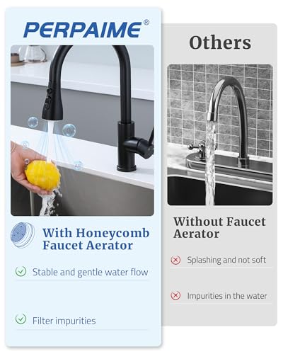 Kitchen Faucet Head Replacement, 15 Adapters, 3-Mode Pull Down Sprayer Head | 3 Functions Stream Spray Pause, Easy 5-Min Install, Pull Out Nozzle, Matte Black, Compatible with Moen Delta Hansgrohe - color: Matte Black