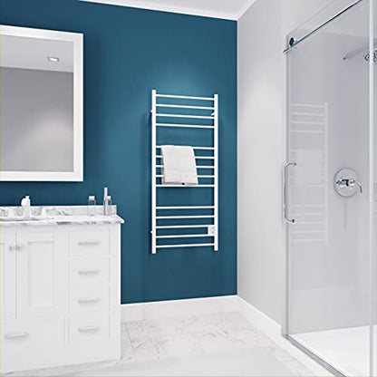 ANZZI Elgon 14 Bar Stainless Steel Wall Mounted Towel Warmer Rack in White | 14 Heated Bars Warm Up In Just 20 Minutes Additional Time, Maintains A Temperature Of 104 F 122 F For Quick Warming - color: White