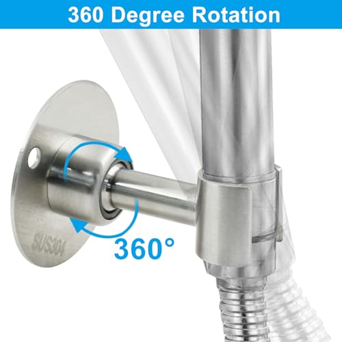 Shower Head Holder, Stainless Steel, Silver | Handheld Shower Head Bracket, Adjustable, Wall Mount