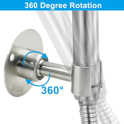 Shower Head Holder, Stainless Steel, Silver | Handheld Shower Head Bracket, Adjustable, Wall Mount