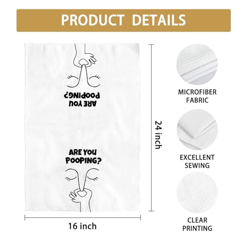 Funny Bathroom Hand Towels,are You Pooping Hand Towels | Black and White Minimalistic Bathroom for Washroom Restroom, 16x24 Inch - color: Bathroom-4