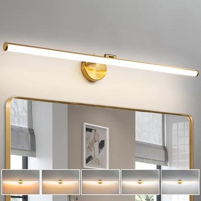 KAISITE Modern Bathroom Light - 39 Inch Dimmable 5CCT LED Vanity Light Bar for Restroom - color: Gold, size: 39 Inch