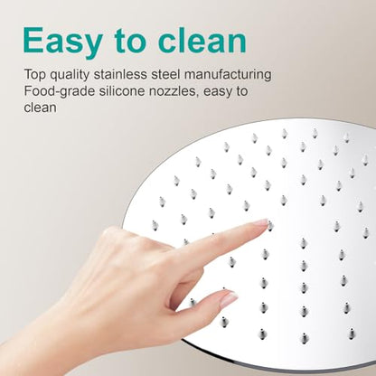 All Metal Rain Shower Head - Heavy Duty Stainless Steel, Easy Install, High Water Flow, Ultra-Thin Modern Design for Bathroom (Chrome, 8) - color: Chrome, size: 8