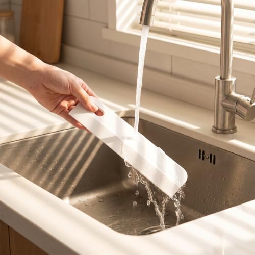 Kitchen Squeegee Mini Soft Rubber Window Scraper Small Glass Cleaning Tool for Countertop Sink Shower Door Bathroom Mirror Auto Windshield White Gray Mini Sink Squeegee