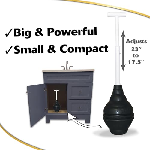 Korky BeehiveMAX Heavy Duty Toilet Plunger - Seals All Bowl Shapes – Powerful Clog Removal - style: Adjustable Handle