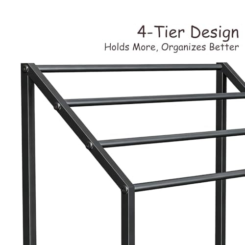 4-Tier Extra Wide Freestanding Towel Rack, Heavy-Duty Metal Towel Drying Stand for Bathroom, Poolside & Spa (Matte Black, 27.6" Wide) - color: Matte Black