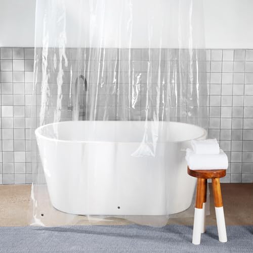DKNY Clear Shower Curtain Liner 70 x 72 Polyethylene with Silver Grommets - color: Clear/Silver Grommets