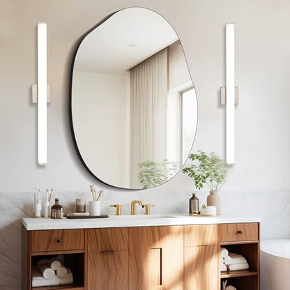 Bathroom Vanity Light Brushed Nickel Square LED 24 inch 14W 4000K Natural White Light Wall Bar Lighting Fixtures Over Mirror (Brushed Nickel, 31.5in 4000K Dimmable) - color: Brushed Nickel, size: 31.5in 4000K Dimmable