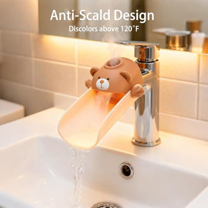 Skyroku Toddler Faucet Extender & Blue Bathtub Spout Cover, Sink Extender with Temperature Sensor for Bathroom Sinks, Kitchen, Bathtubs, Bundle and Save! - color: BrownBlue