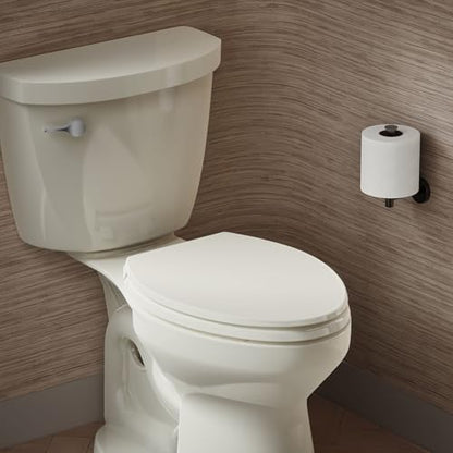 KOHLER K24495-A-96 Border™ ReadyLatch™ Quiet-Close™ Elongated Toilet Seat, Soft Close Toilet Seat, New Home Essentials, Biscuit