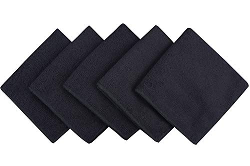 Dish Cloth for Washing Dishes Kitchen Washcloth Cleaning Cloth | 12x12inch 5pack Kitchen Towels Rags, Microfiber Cleaning Cloths, Wash Cloths with Poly Scour Side, Wholesale, Black - color: Black, size: 12inchx12inch 5pack