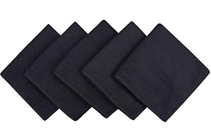 Dish Cloth for Washing Dishes Kitchen Washcloth Cleaning Cloth | 12x12inch 5pack Kitchen Towels Rags, Microfiber Cleaning Cloths, Wash Cloths with Poly Scour Side, Wholesale, Black - color: Black, size: 12inchx12inch 5pack