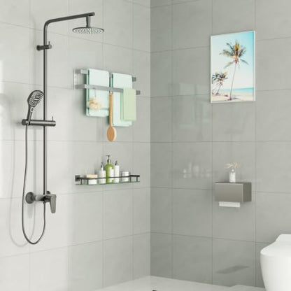 Alise Double Towel Bar, 28" Double Towel Racks for Bathroom, Brushed Nickel | Bathroom Towel Rack Wall Mounted, 3.54" Wide Faster Drying, Ladder Design, SUS304 Stainless Steel - color: Brushed Nickel, size: 28-inch