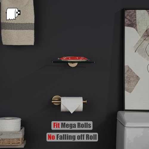 JQK Champagne Bronze Toilet Paper Holder, 5 Inch Tissue Paper Dispenser for Bathroom, 304 Stainless Steel Thick 0.8mm Wall Mount, TPH120-CB - color: Champagne Bronze, size: Knob