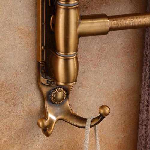 ZHOUXIAO Gold Bathroom Swing Out Towel Bar Holder Hook Wall-Mounted/Swivel Towel Rack Hanger Organizer for Bathroom, Vintage Towel Bar Folding Arm Swivel Hanger Bathroom STO 5Bars