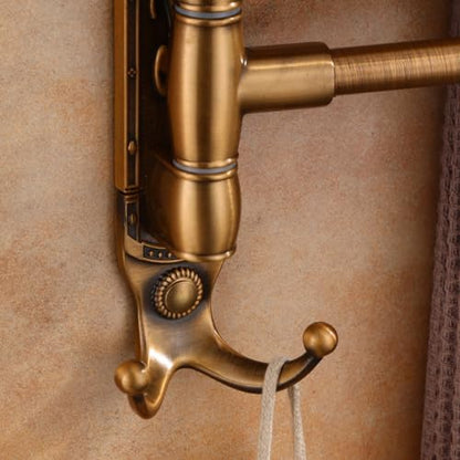 ZHOUXIAO Gold Bathroom Swing Out Towel Bar Holder Hook Wall-Mounted/Swivel Towel Rack Hanger Organizer for Bathroom, Vintage Towel Bar Folding Arm Swivel Hanger Bathroom STO 5Bars