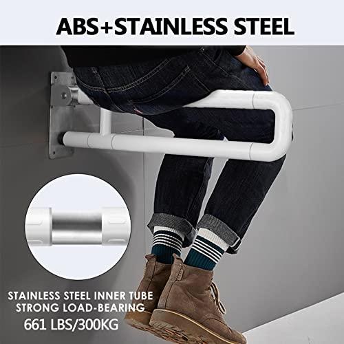 Flip-Up Safety Handrails Anti-Slip Stainless Steel Folding Bathroom Grab Bar 24Inch Bathtub Handle Toilet Support Assist for Elderly Disabled Pregnant Woman,Yellow - color: Yellow