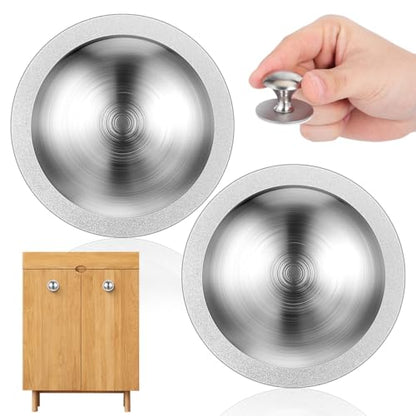 2pcs Self-Adhesive Suction Cup Door Handles Stainless Steel Cabinet Pulls for Shower Doors Glass Sliding Cabinets No Drilling Installation
