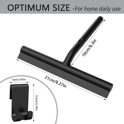 All-Purpose Stainless Steel Shower Squeegee for Bathroom, Kitchen, Shower, Floor Cleaning with Adhesive Hook Sturdy Handle, Professional Cleaners, Window Cleaning for Window Squeegee (White)