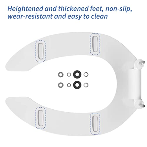 Commercial Heavy Duty Open Front Toilet Seat Without Cover, Thickened Material, Never Loosen, ELONGATED, White (18.5”), 1-Pack - size: Elongated-1-Pack