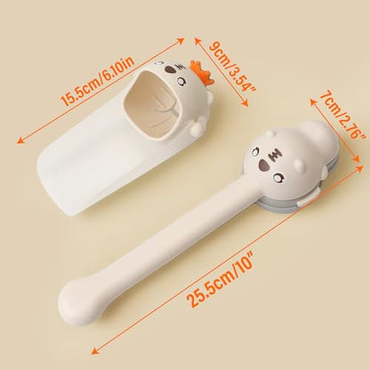 2PCS/Set Faucet Handle Extender for Kitchen and Bathtub Sink, Tap & Nozzle Hand Wash Helper for Sink & Bathroom Spout, Universal Sink Handle Extenders, Animal Design (White)