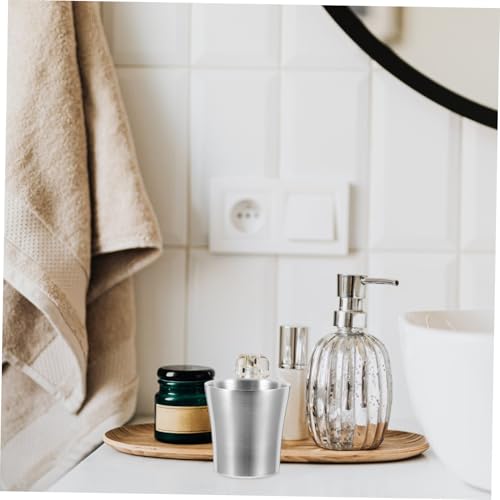 Cabilock Bathroom Insulated Tumbler Metal Cups Water Tumblers Mug Drinking Glasses for Travel Camping Silver Cup 180ml