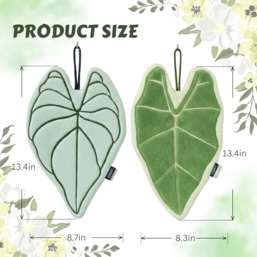 2 Pack Cute Decorative Leaf Shaped Hand Towel Set for Plant Lovers
