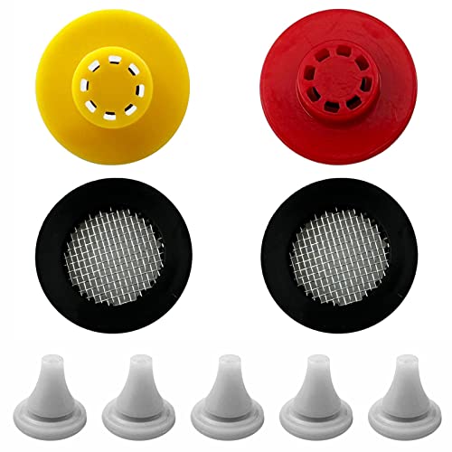 Voolan Shower Flow Restrictor Set - Fixed Showerhead Replace Parts -1.8 and 2.5GPM Flow Reducer Limiter + 2 Filter Gaskets + 5 Soft Silicone Nozzles For Shower Head Replacement - style: 4 Pack